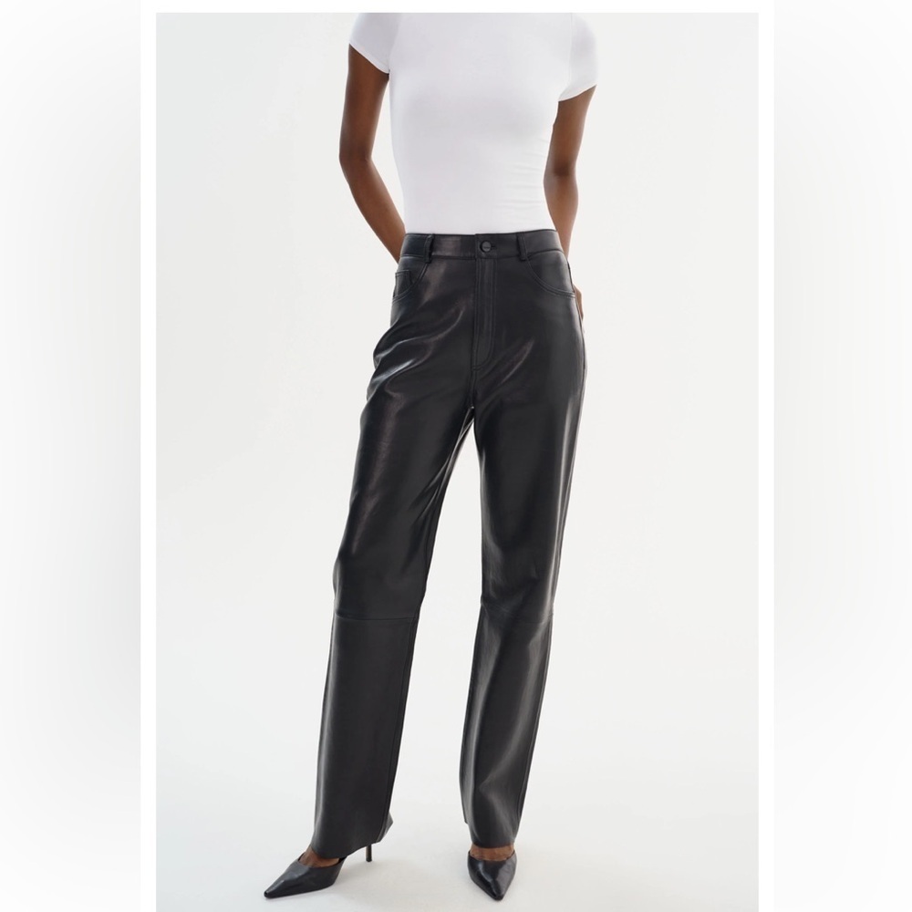 Danier Genuine Leather Pants black Size US 6 Black - Picture 4 of 13